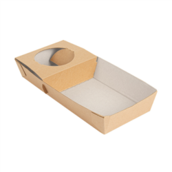 BANDEJAS DE TRANSPORTE 1 VASO + 1 COMPART."THE PACK" 25 x 12 x 4 cm NATURAL CARTÓN NANO-MICRO
