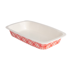 BARQUILLAS TERMOSELLABLES GN1/4 VICHY 1210 ML 430 G/M2 + 25 G/M2 PET 26,3 x 16 x 4,5 cm BLANCO CARTÓN