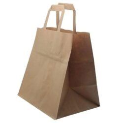 BOLSAS PAPEL ASA PLANA Base ancha KRAFT "Reciclada" 26 + 18 x 25 cm 70 gramaje