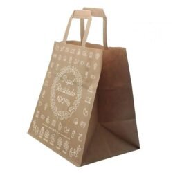 BOLSAS PAPEL ASA PLANA Base ancha KRAFT 32 x 14 x 34 cm 80 gramaje