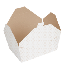 CAJAS AMERICANAS MICROONDABLES "THE PACK" CUBE 2880 ML 19,6 x 14 x 9 cm BLANCO/NATURAL