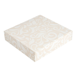 CAJAS CATERING/CAJAS DE TRANSPORTE,PLANA "THE PACK" DAMASCO 21 x 21 x 5 cm. BLANCO CARTÓN NANO-MICRO