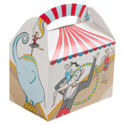 CAJAS MENÚ INFANTIL CIRCO 32O G/M2 15,50 x 10,50 x 17,50 cm CUATRICROMÍA CARTONCILLO