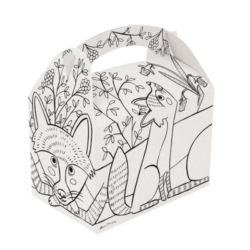 CAJAS MENÚ INFANTIL PARA COLOREAR 320 G/M2 15,50 x 10,50 x 17,50 cm BLANCO CARTONCILLO