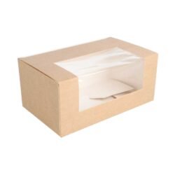 CAJAS PASTELERÍA CON VENTANA "THE PACK" 18 x 11 x 8 cm. NATURAL CARTÓN NANO-MICRO