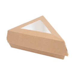 CAJAS PORCIÓN TARTA CON VENTANA "THE PACK" 17 x 13 x 6 cm. NATURAL CARTÓN NANO-MICRO + OPP