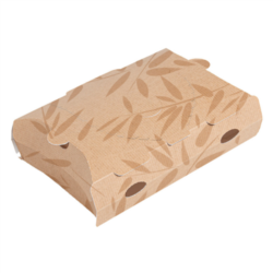 CAJETILLAS PARA FRITOS CON APERTURA "FEEL GREEN" 15,5 x 11 x 4 cm Diseño anti condensación mantiene el alimento crujiente.