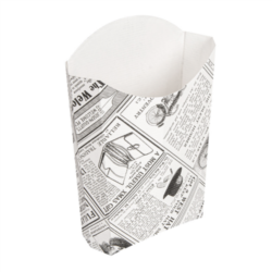 CAJETILLAS PARA FRITOS JUMBO/RESISTE A ACEITES Y GRASAS "THE PACK" 165 G 13,5 x 8,5 x 16 cm BLANCO CARTÓN NANO-MICRO