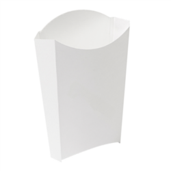 CAJETILLAS PARA FRITOS /RESISTE A ACEITES Y GRASAS "THE PACK" 190 G 14,5 x 9,5 x 18 cm BLANCO CARTÓN NANO-MICRO