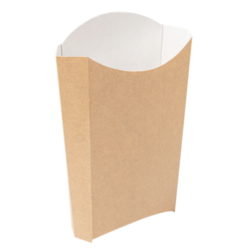 CAJETILLAS PARA FRITOS /RESISTE A ACEITES Y GRASAS "THE PACK" 190 G 14,5 x 9,5 x 18 cm NATURAL CARTÓN NANO-MICRO