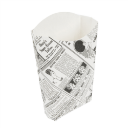 CAJETILLAS PARA FRITOS /RESISTE A ACEITES Y GRASAS "THE PACK" 190 G 14,5 x 9,5 x 18 cm TIMES BLANCO CARTÓN NANO-MICRO