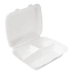 CONCHAS 3 COMPART."BIONIC" 950 ML. 23 x 18 x 7,3 cm. BLANCO BAGAZO