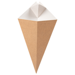 CUCURUCHOS CON PESTAÑA PARA CONDIMENTOS "THE PACK" 250 G 16,5 x 27 cm NATURAL/BLANCO CARTÓN NANO-MICRO