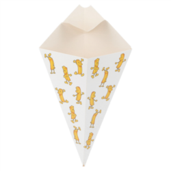 CUCURUCHOS CON PESTAÑA PARA CONDIMENTOS " THE PACK" CHIPS 250 G 16,5 x 27 cm NATURAL/BLANCO CARTÓN NANO-MICRO