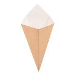 CUCURUCHOS PARA FRITOS/RESISTE A ACEITES Y GRASAS "THE PACK" 100 G 12,8 x 21,7 cm NATURAL CARTÓN NANO-MICRO