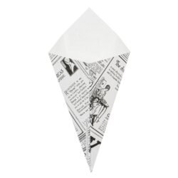 CUCURUCHOS PARA FRITOS/RESISTE A ACEITES Y GRASAS "THE PACK" 100 G 12,8 x 21,7 cm TIMES BLANCO CARTÓN NANO-MICRO