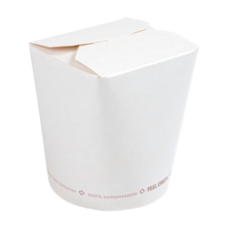 ENVASES MULTIUSO "FEEL GREEN" COMPOSTABLE 480 ML 300 G/M2 diámetro 8 cm x 9 cm BLANCO