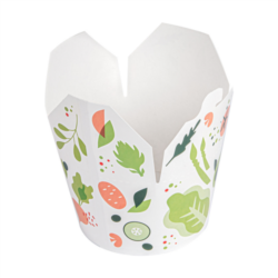 ENVASES PARA ENSALADAS SALAD 1000 ML 305 + 18 PE G/M2 diámetro 12,3 x 8,5 cm BLANCO