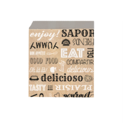 PAPEL ANTIGRASAS ABIERTO 2 LADOS PAROLE 40 +20 G/M2 16 x 16,5 cm MARRÓN KRAFT + ALUMINIO (500 unid)