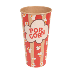 RECIPIENTES PARA PALOMITAS/ POPCORN 720 ML(24 oz) 230 + PE 20 G/M2 9,5 cm. diámetro/ 6,5 x 17,7 cm KRAFT