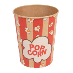 RECIPIENTES PARA PALOMITAS/ POPCORN 960 ML(32 oz) 230 + PE 20 G/M2 11,6 cm. diámetro/8,8 x 14,2 cm KRAFT