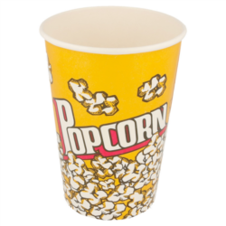 RECIPIENTES PARA PALOMITAS/POPCORN 1380 ML (46 oz) 230 + 20 PE G/M2 12 cm. diámetro/ 8,8 x 17,5 cm CARTONCILLO