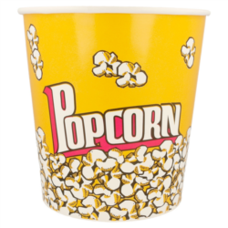 RECIPIENTES PARA PALOMITAS/POPCORN 3900 ML(130 oz) 260 + 20 PE G/M2 18,5 cm. diámetro/ 14,5 x 19,5 cm CARTONCILLO