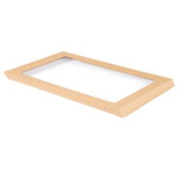 TAPAS PARA CAJAS CON VENTANA 253.16 300 G/M2 + PET 56,4 x 25,3 x 3 cm. NATURAL KRAFT
