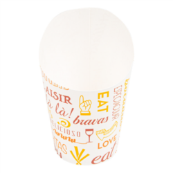 VASOS FRITAS ABIERTOS PAROLE 9 0z -270 ML 220 + 18 PE G/M2 7 cm ancho x 10,5 cm BLANCO CARTONCILLO