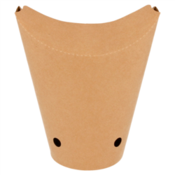 VASOS FRITAS CON CIERRE 16 OZ - 480 ML 200 + 25PE G/M2 8,5 cm ancho x 14 x 9 cm MARRÓN CARTONCILLO