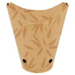 VASOS FRITAS CON CIERRE "FEEL GREEN" 12 OZ - 360 ML 200 + 25PE G/M2 6,7 cm ancho x 12,5 x 9 cm MARRÓN CARTONCILLO