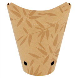 VASOS FRITAS CON CIERRE "FEEL GREEN" 16 OZ- 480 ML 200 + 25PE G/M2 8,5 cm ancho x 14 x 9 cm MARRÓN CARTONCILLO