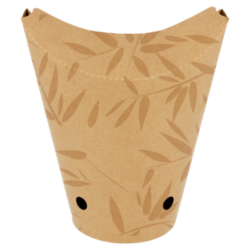 VASOS FRITAS CON CIERRE "FEEL GREEN" 22 OZ - 660 ML 200 + 25PE G/M2 8,5 cm ancho x 18 x 13,5 cm MARRÓN CARTONCILLO