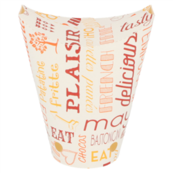 VASOS FRITAS CON CIERRE PAROLE 12 OZ - 360 ML 220 +18PE G/M2 6,7 cm ancho x 12,5 x 9 cm BLANCO CARTONCILLO