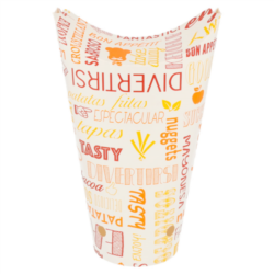 VASOS FRITAS CON CIERRE PAROLE 22 OZ - 660 ML 220 + 18PE G/M2 8,5 ancho x 18 x 13,5 cm BLANCO CARTONCILLO