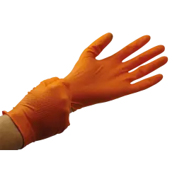 GUANTE NITRILO NARANJA DIAMANTE S/P T-M(10X100:1000)P36